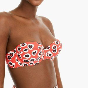*NWOT* J.Crew Heart Print Underwire Bikini Top
